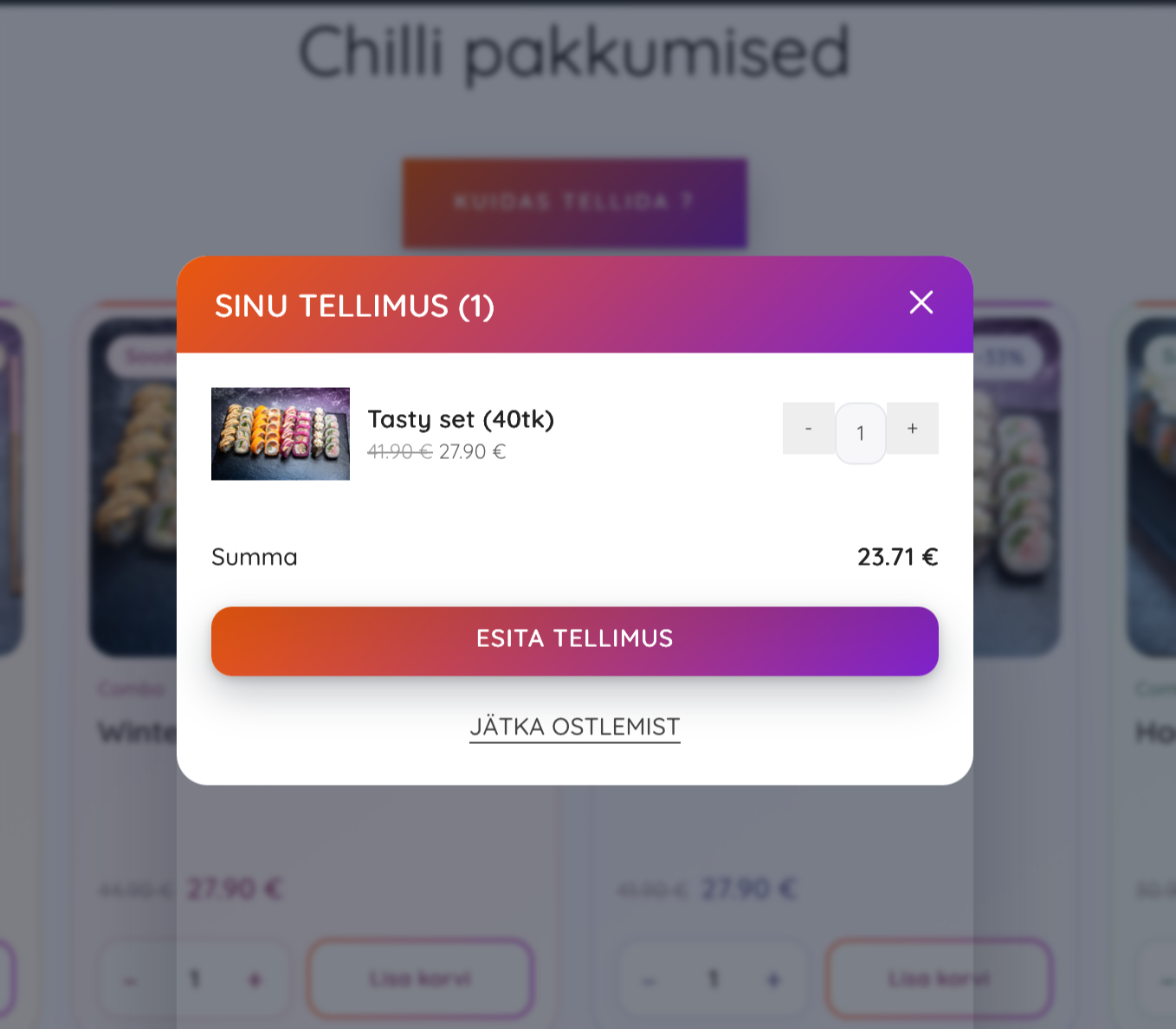 Lisa komplekt ostukorvi